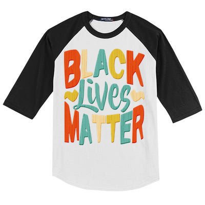 Retro Vintage Colors Black Lives Matter BLM Kids Colorblock Raglan Jersey