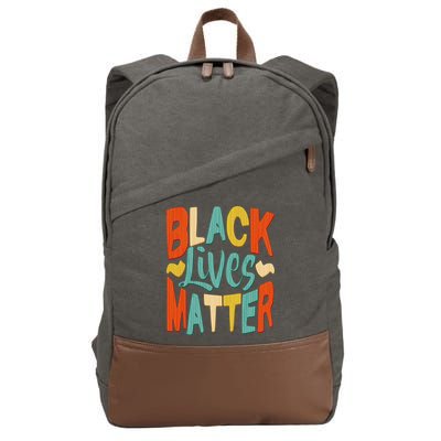 Retro Vintage Colors Black Lives Matter BLM Cotton Canvas Backpack