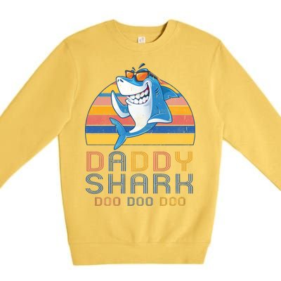 Retro Vintage Daddy Shark Doo Premium Crewneck Sweatshirt