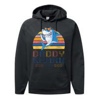 Retro Vintage Daddy Shark Doo Performance Fleece Hoodie