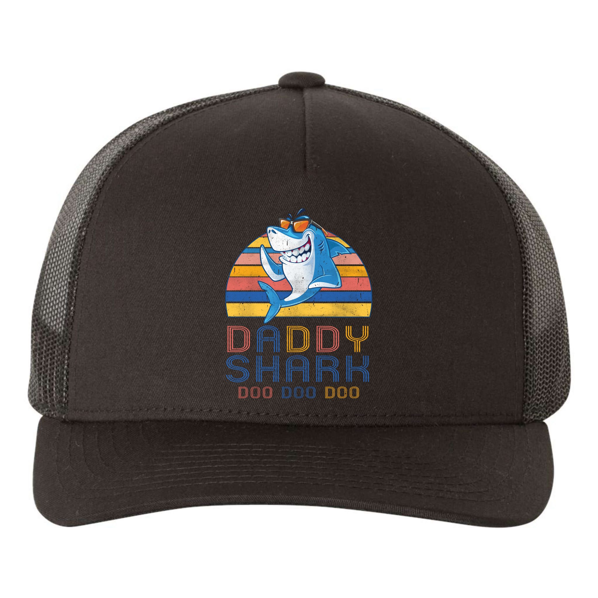 Retro Vintage Daddy Shark Doo Yupoong Adult 5-Panel Trucker Hat