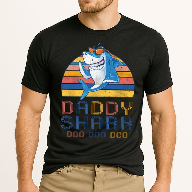 Retro Vintage Daddy Shark Doo Performance Shirt