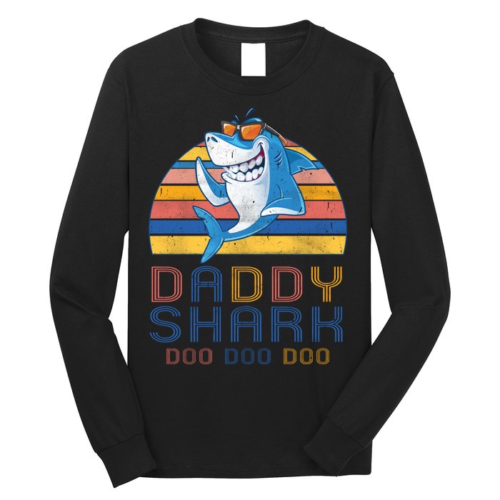 Retro Vintage Daddy Shark Doo Long Sleeve Shirt