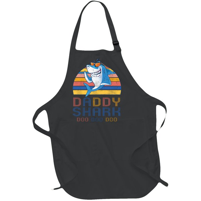 Retro Vintage Daddy Shark Doo Full-Length Apron With Pockets