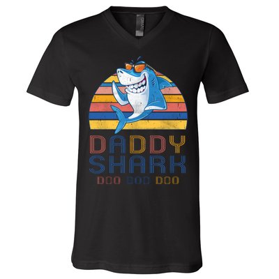 Retro Vintage Daddy Shark Doo V-Neck T-Shirt