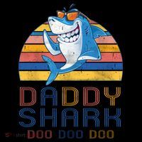 Retro Vintage Daddy Shark Doo Button