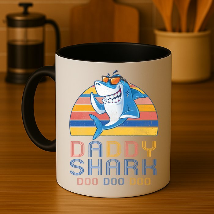 Retro Vintage Daddy Shark Doo Mug