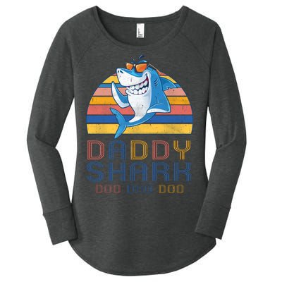 Retro Vintage Daddy Shark Doo Women's Perfect Tri Tunic Long Sleeve Shirt