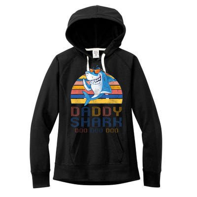 Retro Vintage Daddy Shark Doo Women's Fleece Hoodie