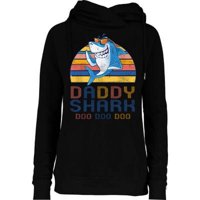 Retro Vintage Daddy Shark Doo Womens Funnel Neck Pullover Hood
