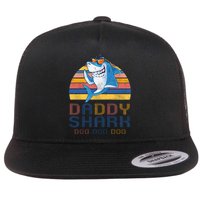 Retro Vintage Daddy Shark Doo Flat Bill Trucker Hat