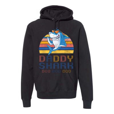 Retro Vintage Daddy Shark Doo Premium Hoodie