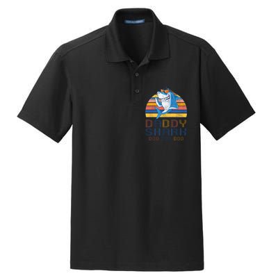 Retro Vintage Daddy Shark Doo Dry Zone Grid Polo