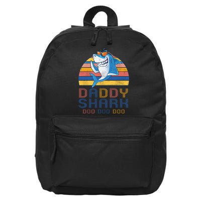 Retro Vintage Daddy Shark Doo 16 in Basic Backpack