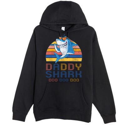 Retro Vintage Daddy Shark Doo Premium Pullover Hoodie