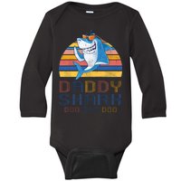 Retro Vintage Daddy Shark Doo Baby Long Sleeve Bodysuit