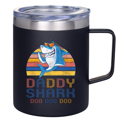 Retro Vintage Daddy Shark Doo 12oz Stainless Steel Coffee Mug