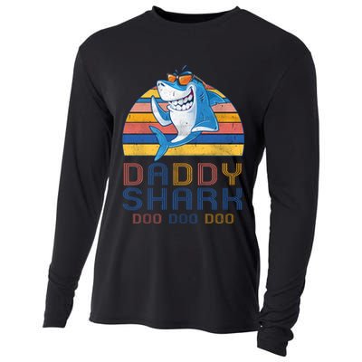 Retro Vintage Daddy Shark Doo Cooling Performance Long Sleeve Crew