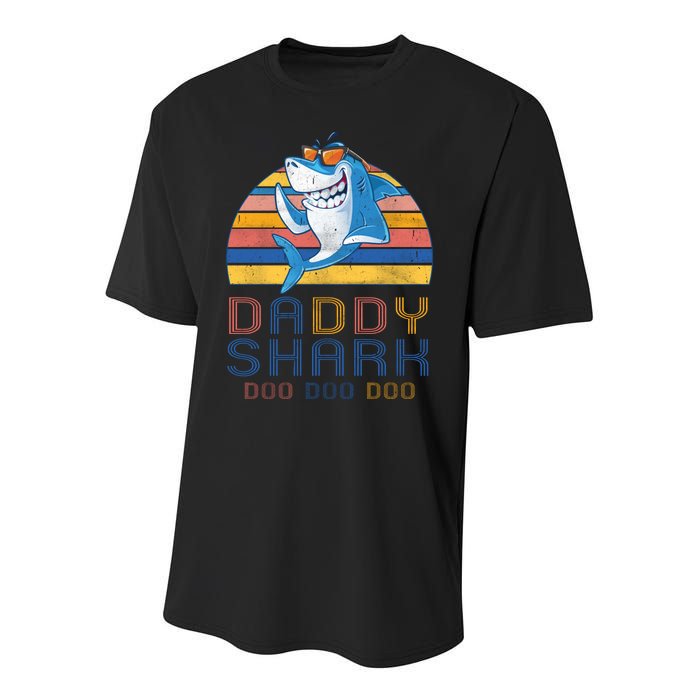 Retro Vintage Daddy Shark Doo Youth Performance Sprint T-Shirt