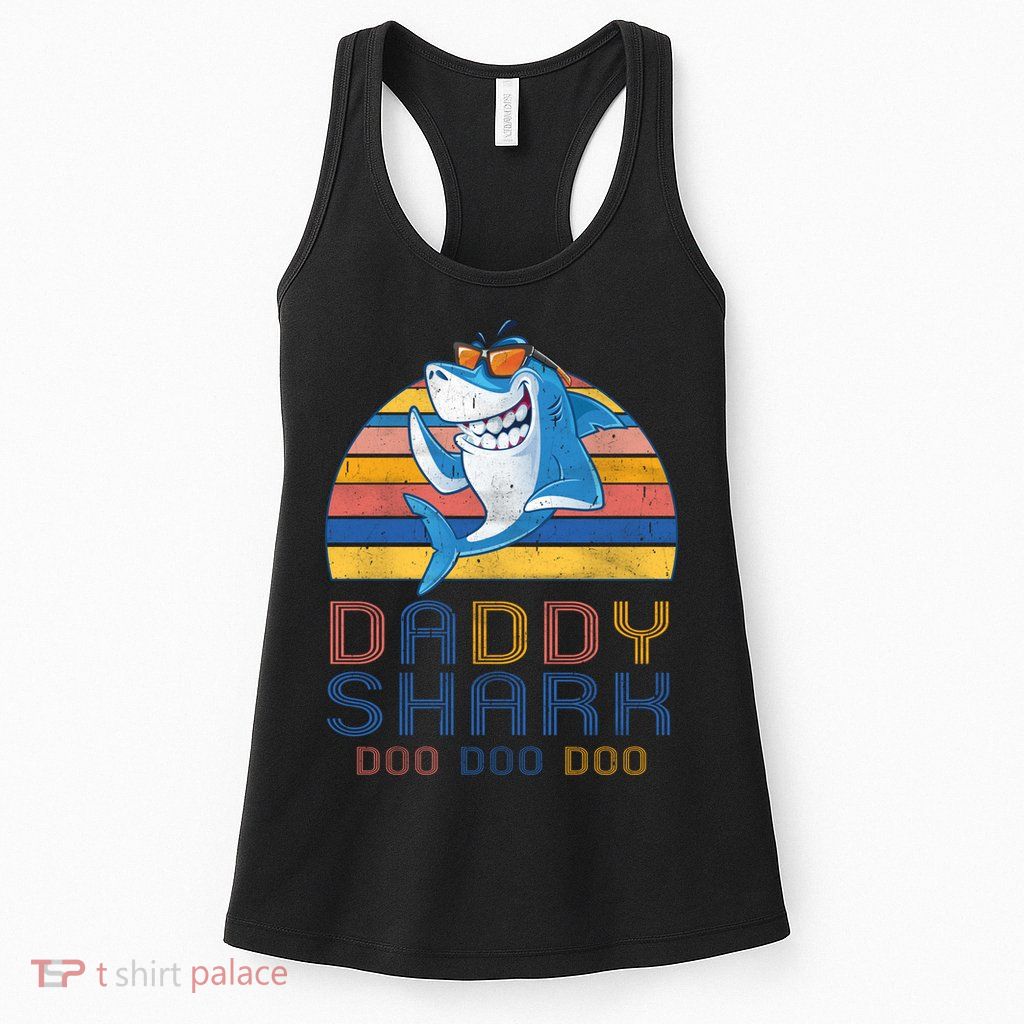 Retro Vintage Daddy Shark Doo Womens Tank Top