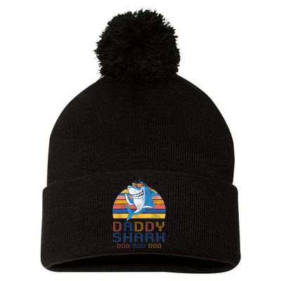 Retro Vintage Daddy Shark Doo Pom Pom 12in Knit Beanie