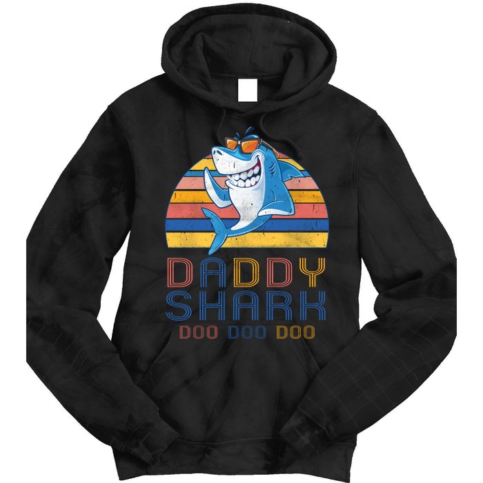 Retro Vintage Daddy Shark Doo Tie Dye Hoodie