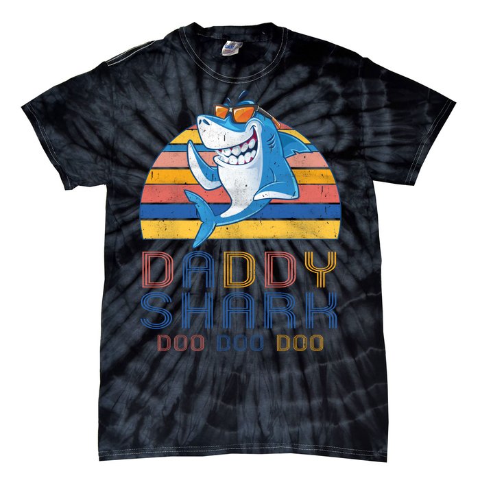 Retro Vintage Daddy Shark Doo Tie-Dye T-Shirt