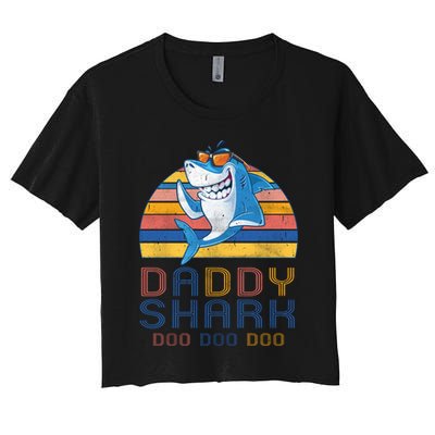 Retro Vintage Daddy Shark Doo Crop Top