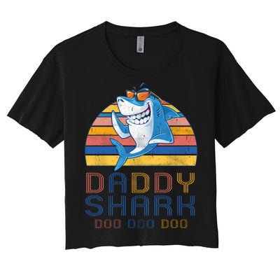 Retro Vintage Daddy Shark Doo Women's Crop Top Tee