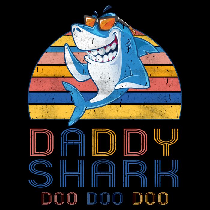 Retro Vintage Daddy Shark Doo Crop Top