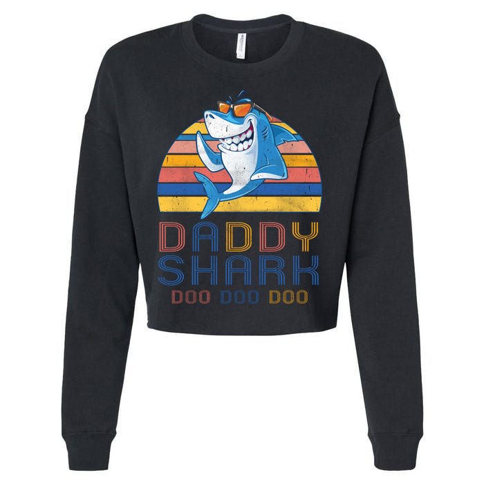 Retro Vintage Daddy Shark Doo Cropped Pullover Crew