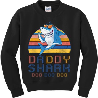 Retro Vintage Daddy Shark Doo Kids Sweatshirt