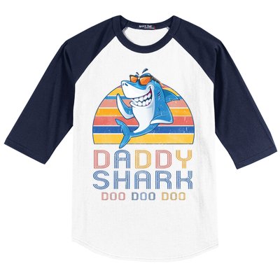 Retro Vintage Daddy Shark Doo Baseball Sleeve Shirt