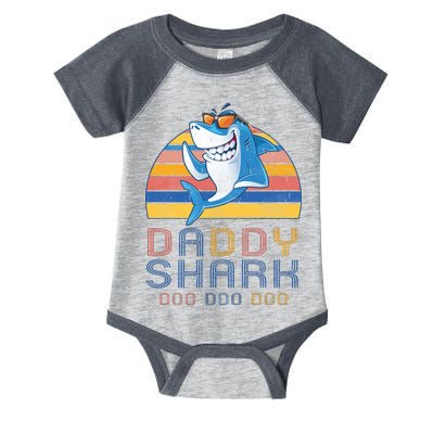 Retro Vintage Daddy Shark Doo Infant Baby Jersey Bodysuit