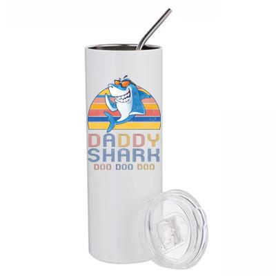 Retro Vintage Daddy Shark Doo Stainless Steel Tumbler