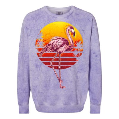 Retro Vintage Flamingo  Colorblast Crewneck Sweatshirt