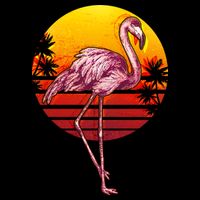 Retro Vintage Flamingo  Doggie Tank