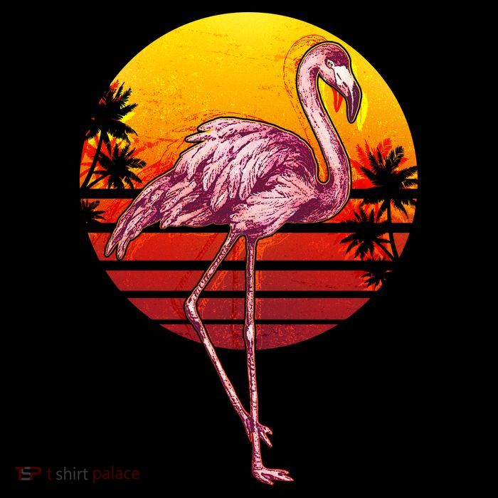 Retro Vintage Flamingo  USA-Made Doggie Bandana