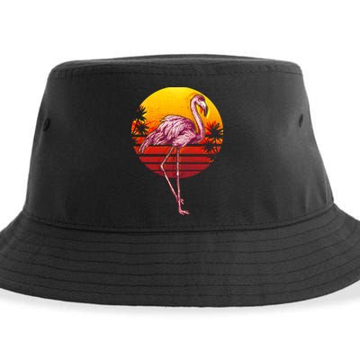 Retro Vintage Flamingo  Sustainable Bucket Hat