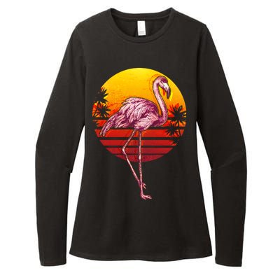 Retro Vintage Flamingo  Womens CVC Long Sleeve Shirt