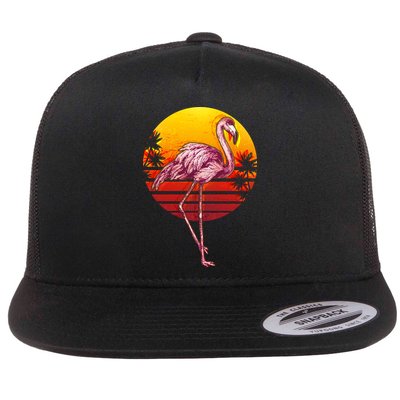 Retro Vintage Flamingo  Flatbill Hat