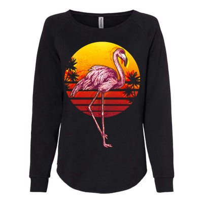 Retro Vintage Flamingo  Womens California Wash Sweatshirt