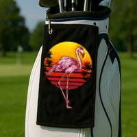 Retro Vintage Flamingo  Golf Towel