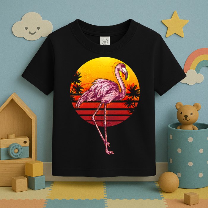 Retro Vintage Flamingo  Toddler T-Shirt