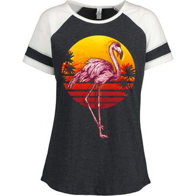 Retro Vintage Flamingo  Enza Ladies Jersey Colorblock Tee