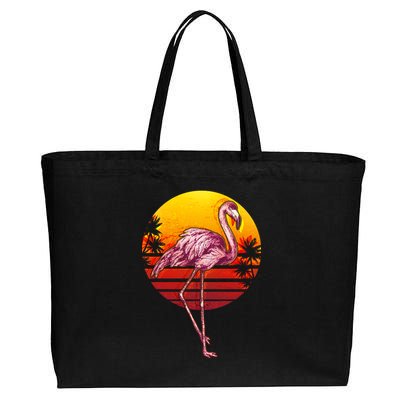 Retro Vintage Flamingo  Cotton Canvas Jumbo Tote