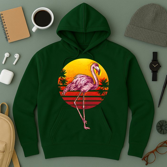 Retro Vintage Flamingo  Hoodie