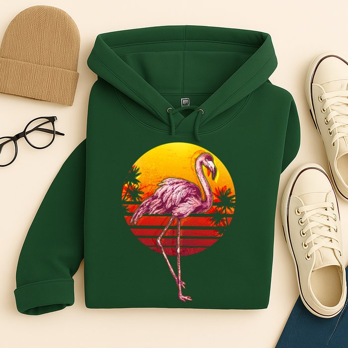 Retro Vintage Flamingo  Hoodie