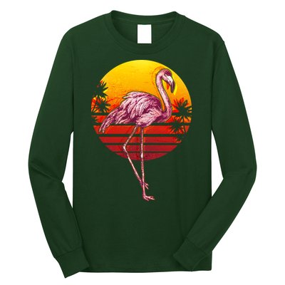 Retro Vintage Flamingo  Long Sleeve Shirt