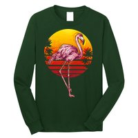 Retro Vintage Flamingo  Long Sleeve Shirt